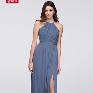 David’s Bridal Bridesmaid Dress Long Lace Front